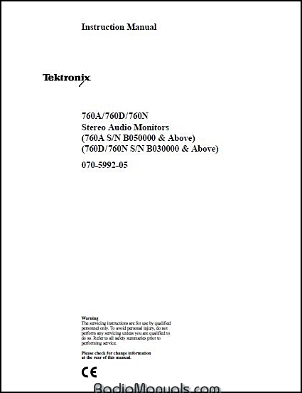 Tektronix 760A 760D 760N Instruction Manual